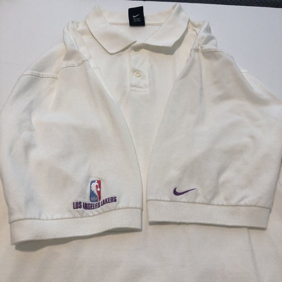 Nike Team Offical NBA Los Angeles Lakers Stitched Polo Pinhole On Sleeve Men XL - Picture 11 of 15
